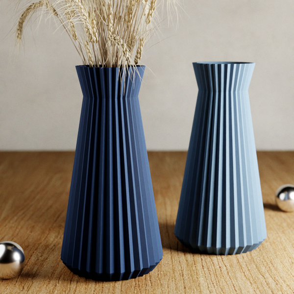 3D Printed - Muted Green 'Haven' Vase for Dried Flowers