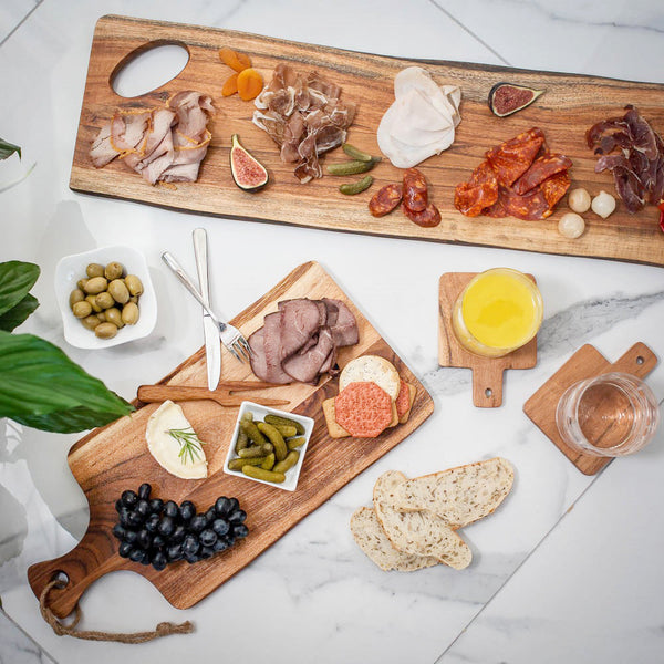 Mr & Mrs Personalised Live Edge Acacia Wood Serving Board