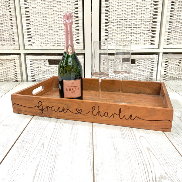 Love Wooden Serving Tray