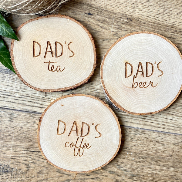 Personalised Rustic Wood Coaster