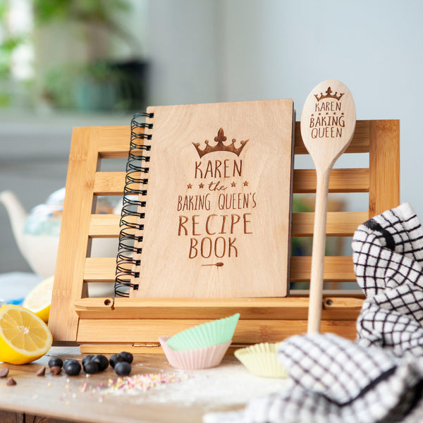 Personalised Recipe Book And Family Spoon Set