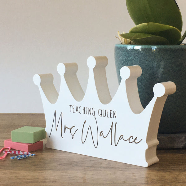 Personalised Teacher Wooden Crown