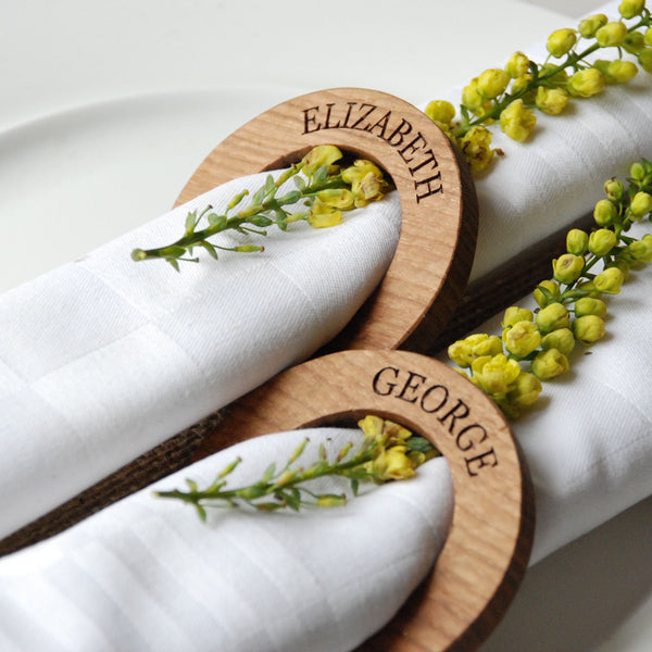 Personalised Oak Napkin Rings