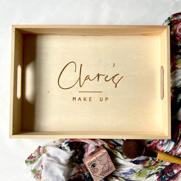 Personalised Wooden Make Up Tray
