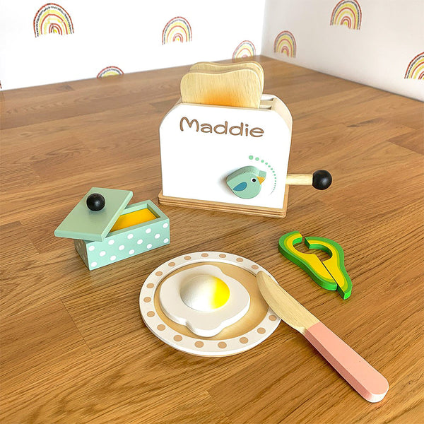 Wooden Toy Breakfast Toaster Set