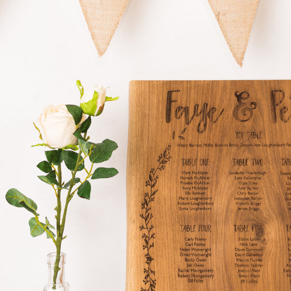 Personalised Oak Table Plan