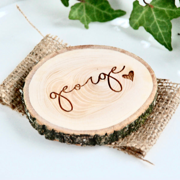 Rustic Coaster Name Place Settings