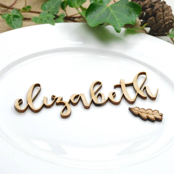 Personalised Plywood Wedding Name Place Settings