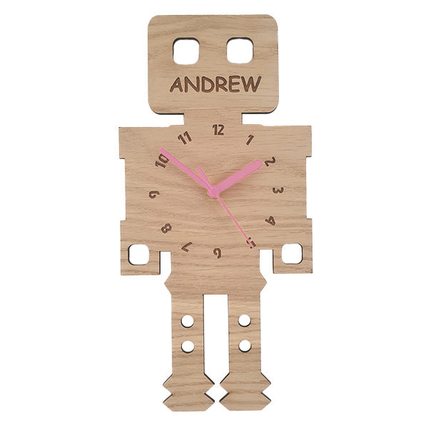 Robot Wooden Children's Clock