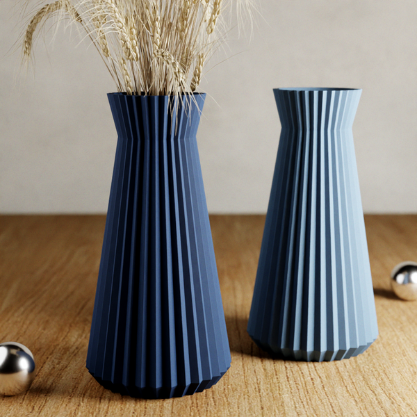 3D Printed - Navy Blue Large 'Haven' Vase for Dried Flowers