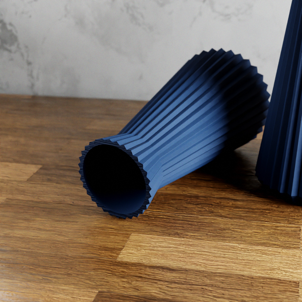 3D Printed - Navy Blue Large 'Haven' Vase for Dried Flowers