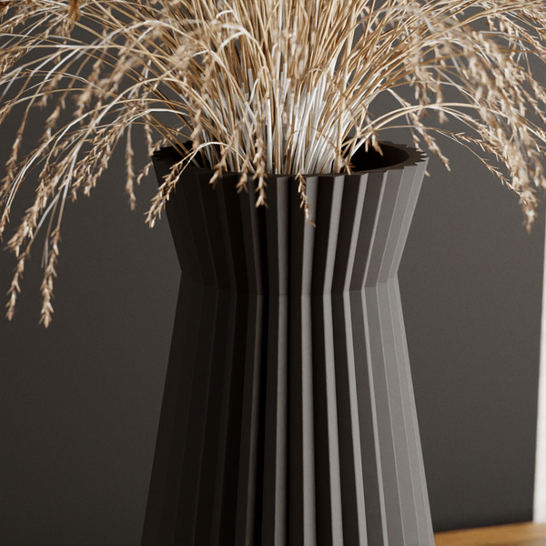 3D Printed - Navy Blue Large 'Haven' Vase for Dried Flowers