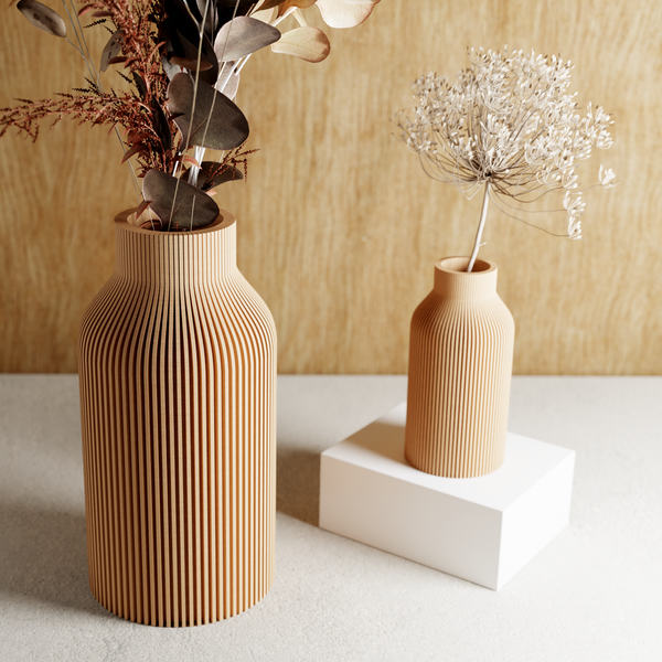 3D Printed Muted Green 'BOTTLE' Vase for Dried Flowers