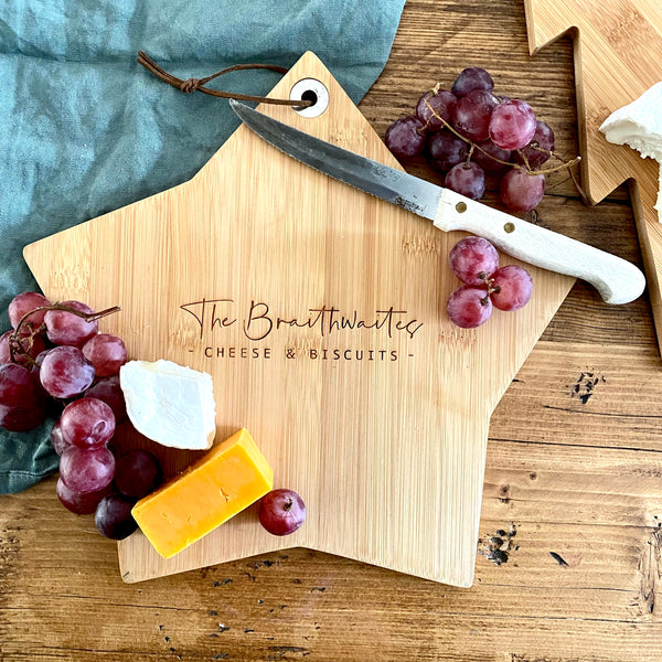 Personalised Star Bamboo Cheese Board