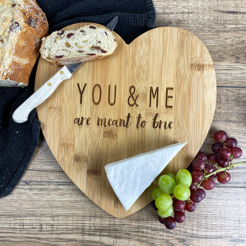 Personalised You & Me Bamboo Cheese Board