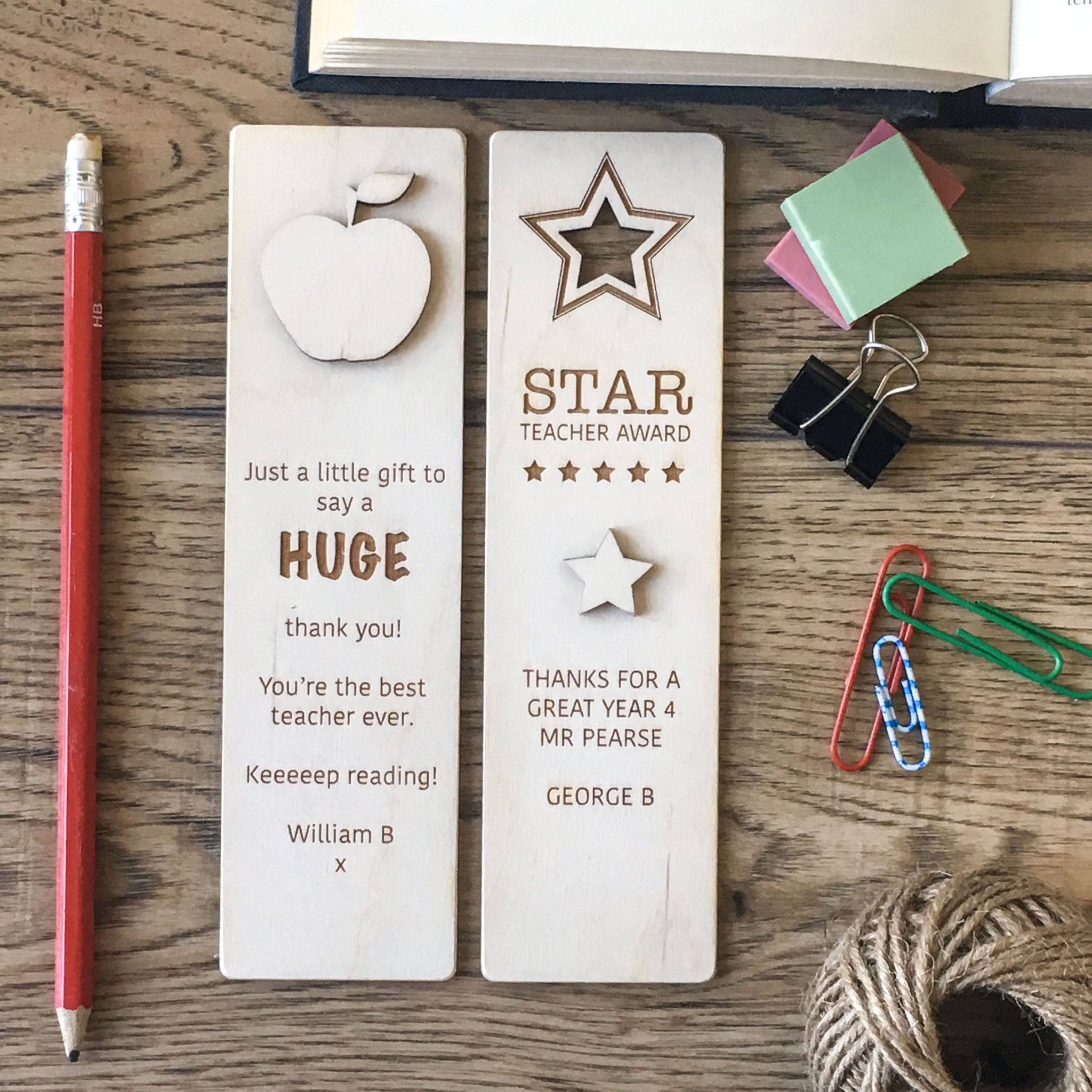 Personalised Teacher Gift Bookmark