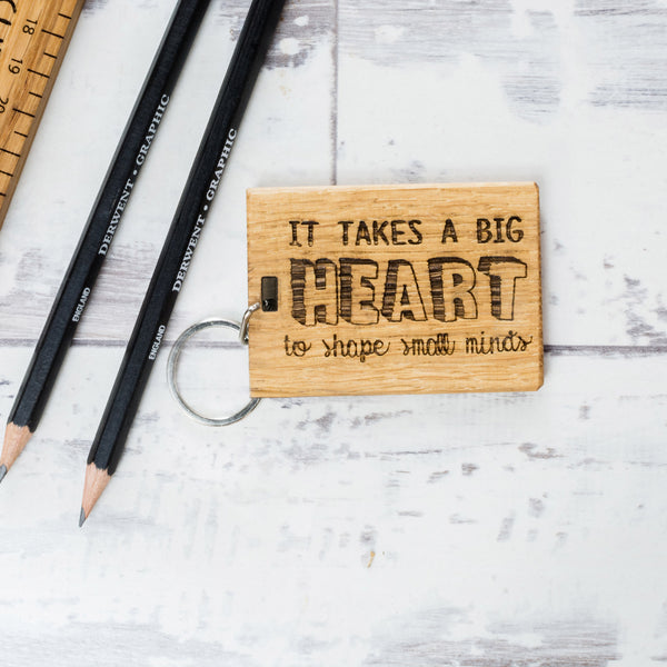 Personalised 'It Takes A Big Heart' Teachers Keyring