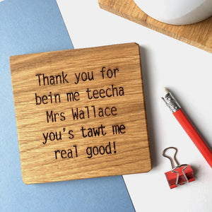 Thank You Teacher Personalised Coaster