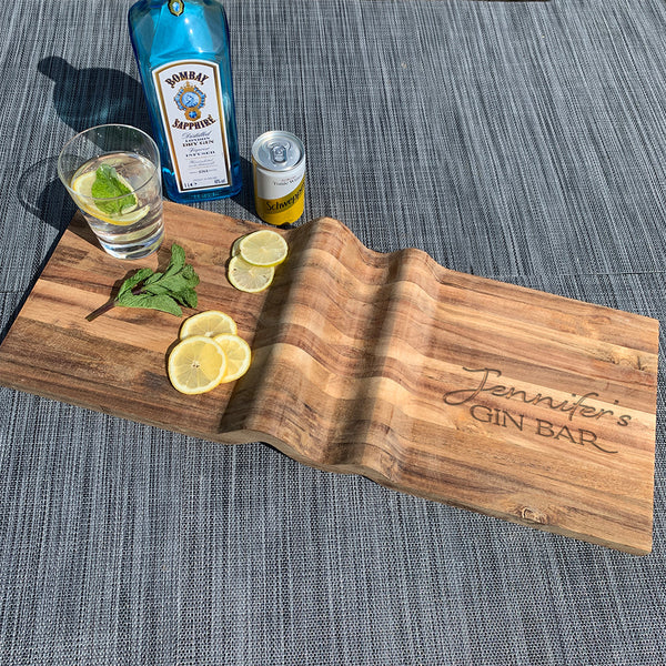 'Gin Bar' Large Wave Serving Board