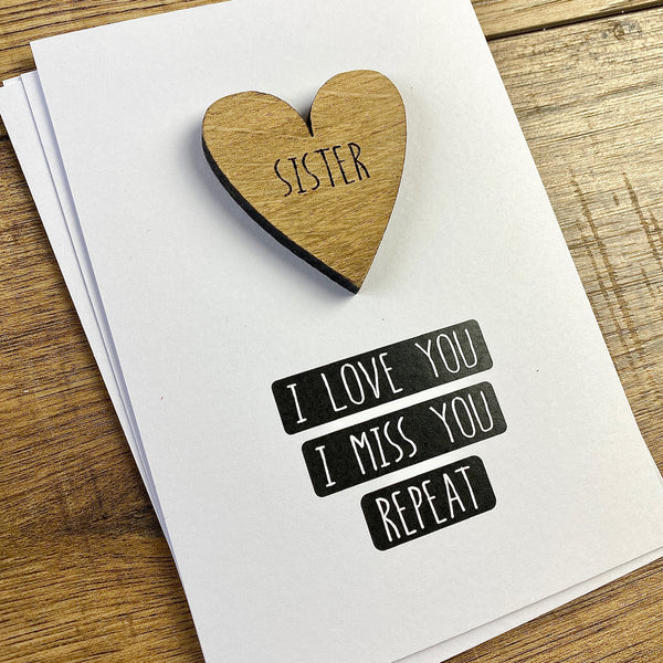 PERSONALISED - I LOVE YOU - I MISS YOU REPEAT CARD