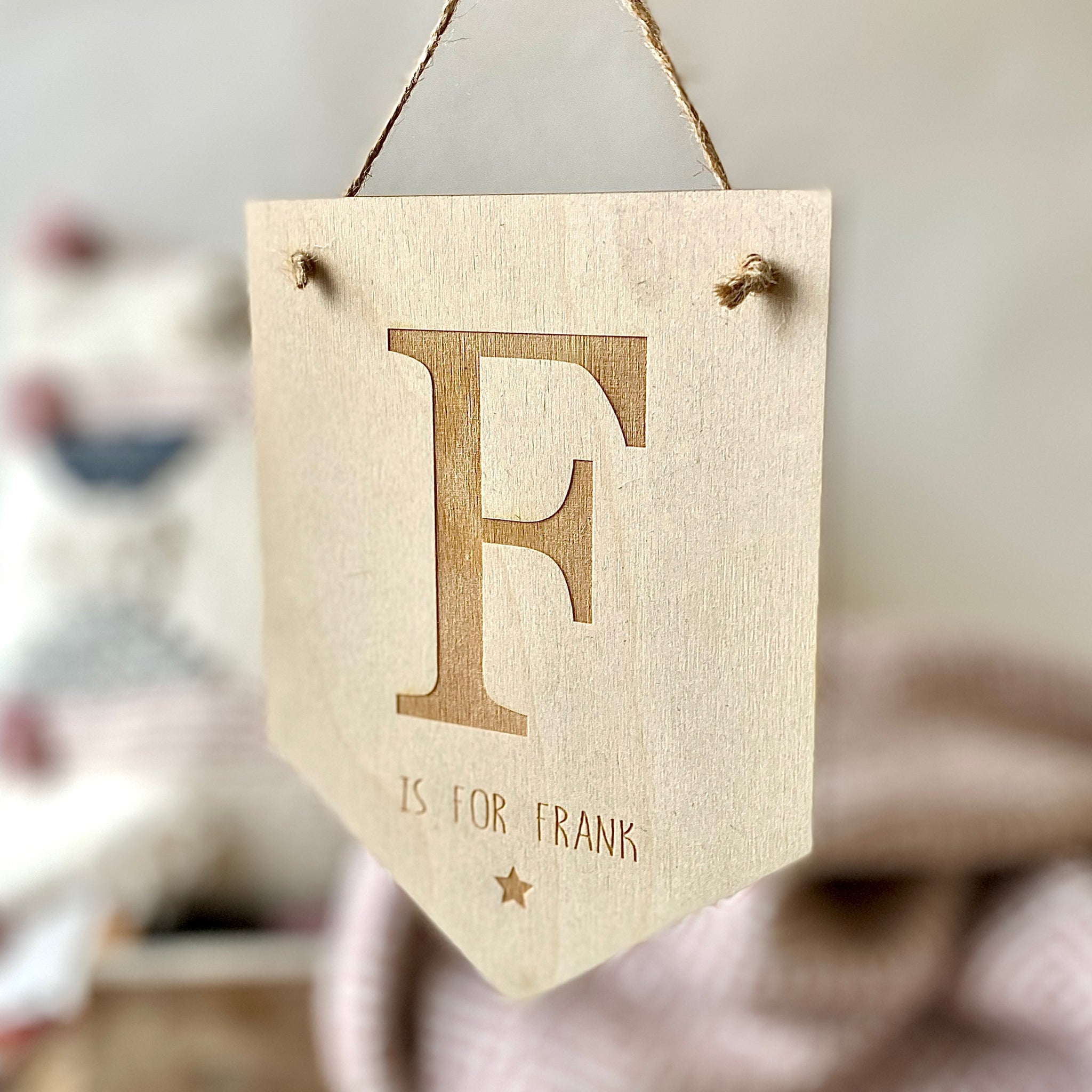 Personalised Wooden Letter Flag