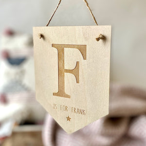 Personalised Wooden Letter Flag