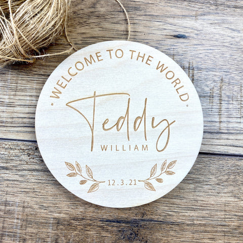 Personalised New Baby Announcement Disc