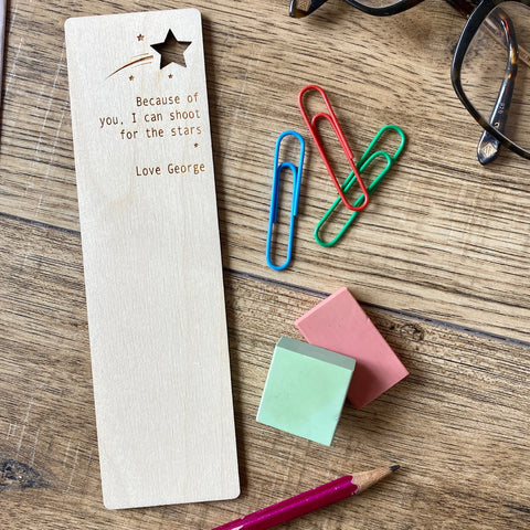 Personalised Shoot For The Stars Bookmark