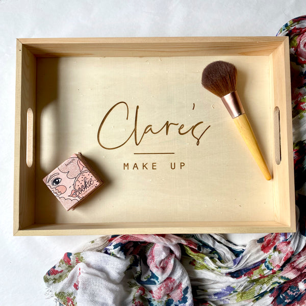 Personalised Wooden Make Up Tray