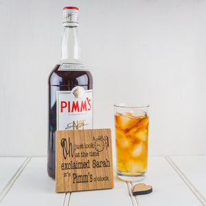 Personalised Wine, Gin Or Pimm's O'clock Coaster