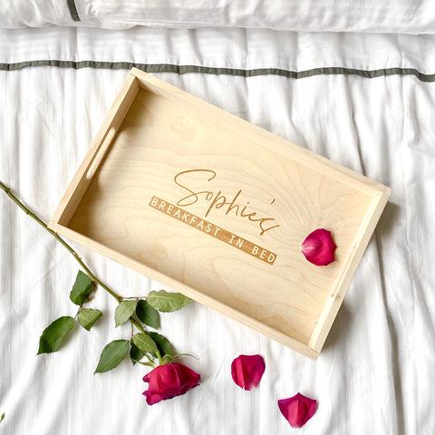 Personalised Wooden Breakfast In Bed Tray