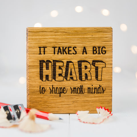 Personalised 'It Takes A Big Heart' Teachers Coaster