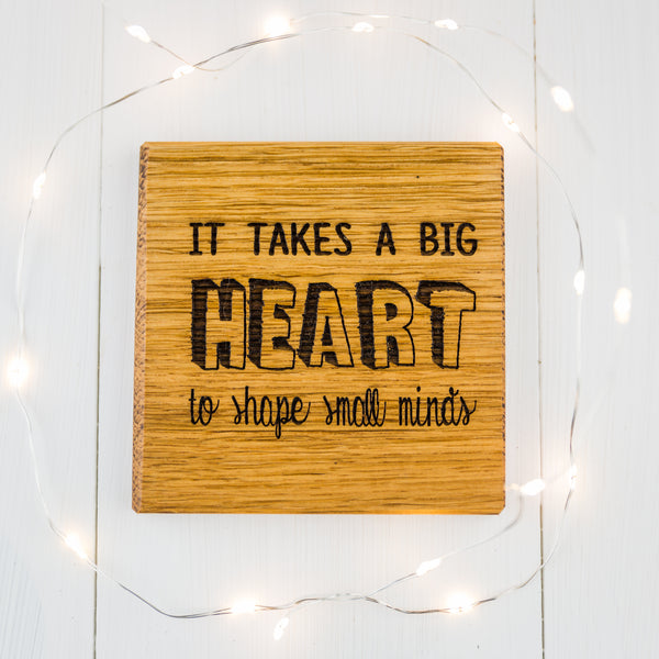 Personalised 'It Takes A Big Heart' Teachers Coaster