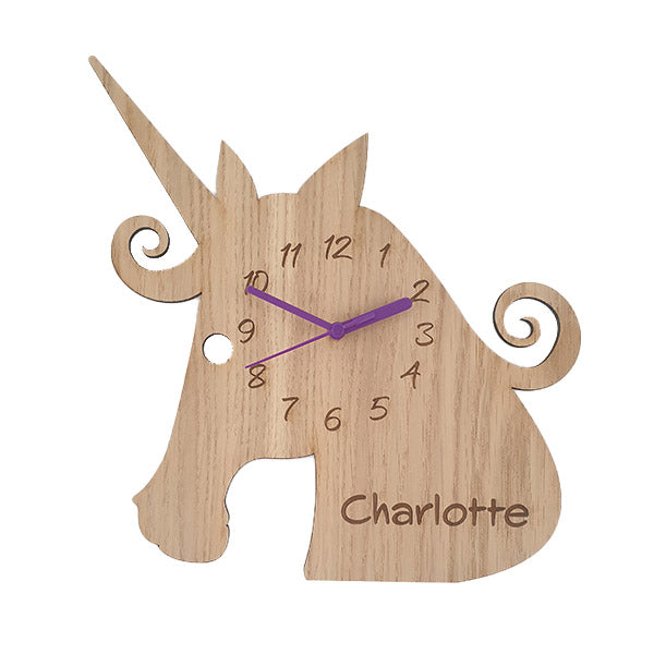 Unicorn Wooden Clock