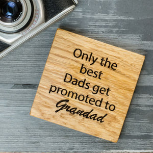 Personalised Oak Grandads Coaster