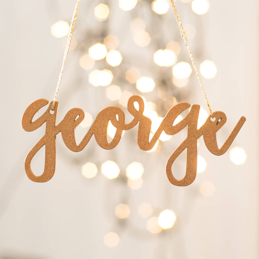 Personalised Copper Christmas Tree Name Decorations